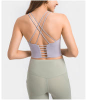SHINBENE Sexy Strappy Wireless Sports Bra Crop Tops Women Padded Push Up Longline Gym Yoga Bras Cotton Feel Workout Brassiere - details 9