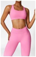 Conjunto de Yoga 2 Piezas Deporte para Mujeres Ropa de Gimnasio con Sujetador Deporte Mallas Cintura Alta Shorts Yoga Leggings Traje de Fitness Material Exterior de Nylon - details 22