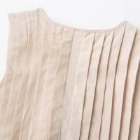 PB&ZA2025 verano nuevo top de mujer con cuello redondo sin mangas plisado con lazo casual versátil suelto simple. - details 9