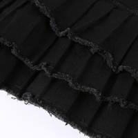 BUNO-minifaldas irregulares con volantes estéticos góticos para mujer, ropa de calle Fairycore, faldas vaqueras de tiro bajo Y2K Dark Academia 2025 - details 9