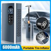 Inflador de neumáticos de coche inalámbrico, compresor de aire recargable por USB, aleación de aluminio, 6000mAh, para motocicletas, bicicletas y bolas - details 0