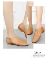 Zapatos de baile de Jazz de cuero genuino para niñas, zapatos de Jazz antideslizantes marrones y negros, zapatillas de baile para adultos, zapatos de Jazz de alta calidad - details 3
