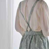 Delantal de cocina de algodón a la moda, delantal de trabajo doméstico con estampado Floral elegante, delantal de limpieza de estilo francés impermeable para cocina - details 5