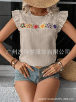 Blusa de manga corta de ganchillo para mujer 2025 Ence Bohemia Transparente Moda Primavera-Verano - details 21