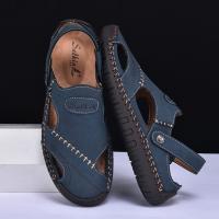 Sandalias De Verano Hechas a Mano Para Hombre Zapatos De Cuero Transpirables Antideslizantes Para Playa Y Exteriores Moda Casual Talla Verdadera - details 8