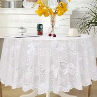 Mantel blanco ENCE con diseño de flores de mariposa, decoración, mantel circular blanco, decoración de mesa de comedor para el hogar - details 8