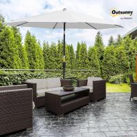 Parasol de Jardín con Manivela Ø295x250 cm Inclinable y Desmontable de Metal para Balcón, Piscina, Patio - details 19