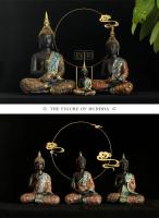 Estatua de Buda Grande Hecha a Mano de Resina Verde Arte Budista Hindu para Decoración del Hogar - details 1