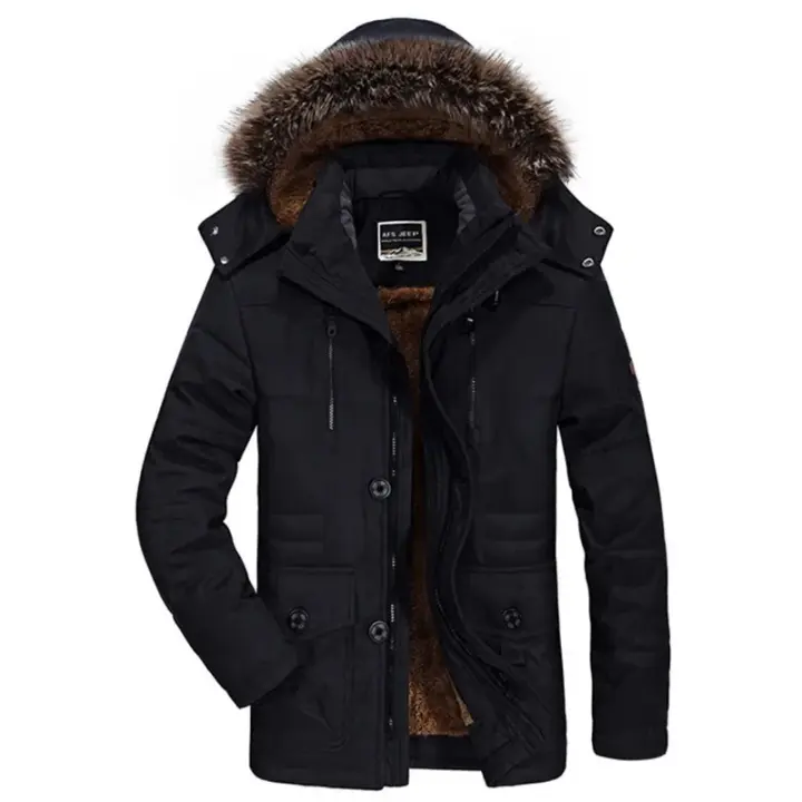 Chaqueta de Paracañas para Hielo de Alta Calidad para Hombres Cálida, Gruesa, Con Capucha, Múltiples Bolsillos, Ajuste Perfecto, Talla 6XL - 1