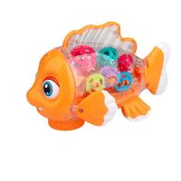 Juguete eléctrico musical con columpio para peces con luces y engranajes transparentes, juguetes sensoriales educativos interactivos para niños, regalos de cumpleaños - details 13