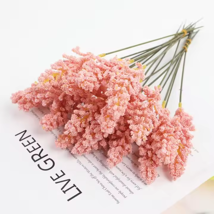 6 uds/paquete decoración de escritorio plantas artificiales espuma de simulación trigo reutilizable 32cm ramo de trigo fiesta de flores falsas realistas - 1