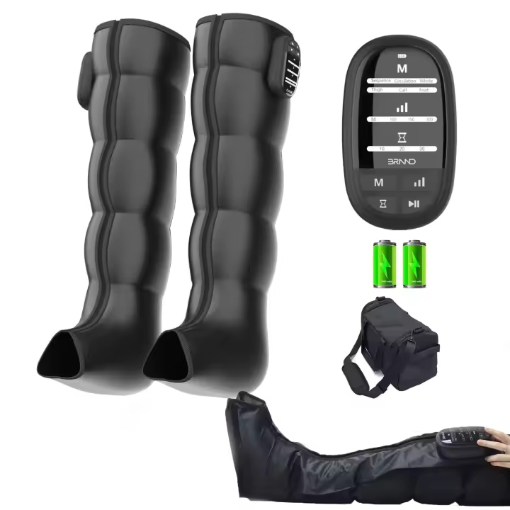Compresión de aire recargable portátil de recuperación Set Pie Pierna Botas de Masaje para los hombres del pie y la pantorrilla con el calor - 1