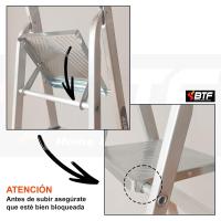 7 Peldaños en Aluminio - Escaleras Plegables Aluminio - Hecho en Europa - Portátil y Plegable. BTF-TJL107 - details 4