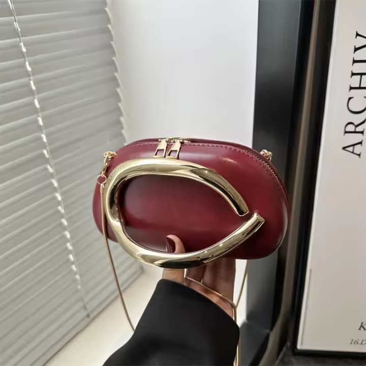 Bolso con caja de cadena de Metal para mujer, nuevo bolso de hombro tipo bandolera, bolso de noche para mujer 2025 - 1