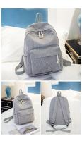 Mochila escolar de diseño de pana para mujer, bolso de hombro a rayas para adolescentes, bolsa de viaje - details 7