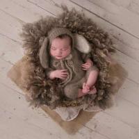 Ropa de Fotografía de Recién Nacido Gorro de Pelo de Mohair con Orejas de Conejo y Mono - details 1