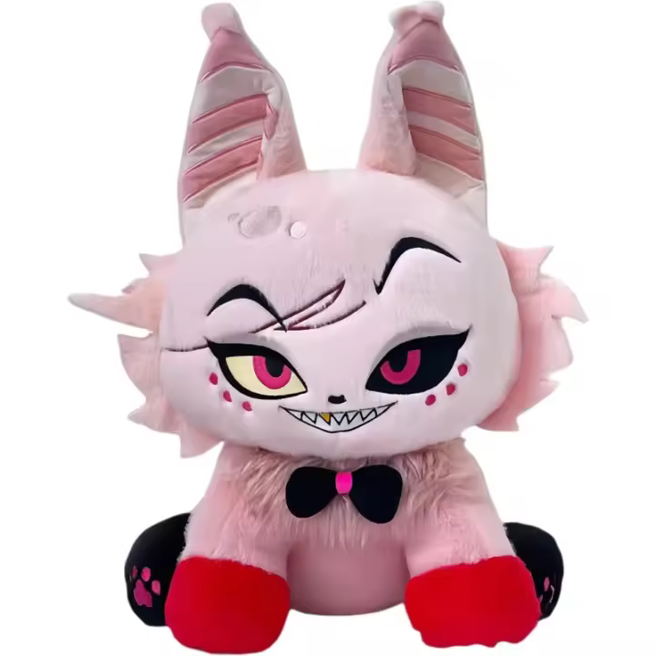 Hazbin Hotel-almohada de peluche de Ángel Meow para niños y niñas, figura de peluches de Helluva Boss, regalos de cumpleaños, 9,8 pulgadas - 1