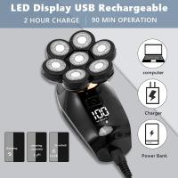 Afeitadora Eléctrica 5 en 1 7D para Hombres con Pantalla LED Impermeable Batería Recargable Máquina para Afeitar Cabezas Secas y Húmedas - details 3