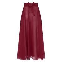Faldas largas transparentes para mujer, faldas latino Tango salón baile Flamenco lírico, falda dobladillo ancho cintura alta de - details 20