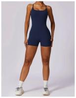 Mono de Yoga Cruzado Top Corto sin Mangas Material de Nylon Estilo Sólido Para Primavera/Verano - details 10