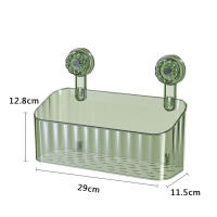 Caja de almacenamiento hueca sin perforaciones con ventosa, organizador de estante de artículos de tocador duraderos para cocina y baño - details 0