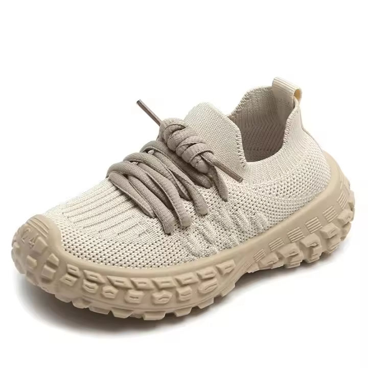 Zapatos deportivos para niños zapatos de malla transpirable 2025 primavera y otoño zapatos casuales para niños zapatos de coco de punto para niñas zapatos de bebé de suela suave - 1