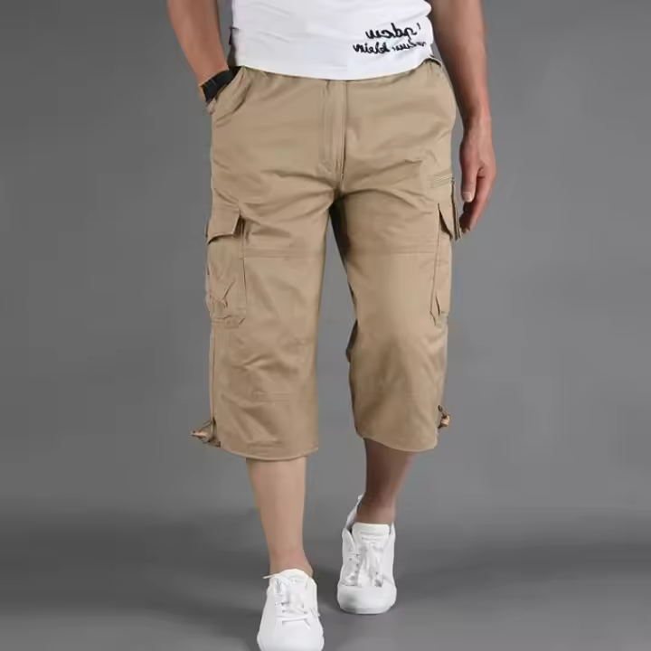 Pantalones Cortos de Algodón para Hombre Diseño Camuflaje Militar con Múltiples Bolsillos - 1