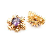 10 Uds. De latón y circonita de Color dorado de 18K, 3 agujeros, pulseras con conexión de flores, collares, cuentas espaciadoras, fabricación de joyas Diy de alta calidad - details 26