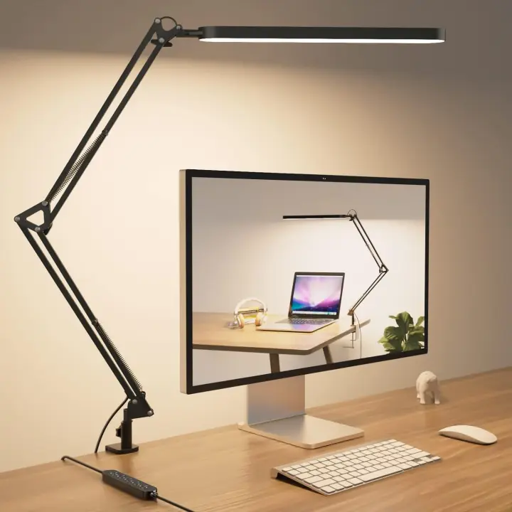 Escritorio Flexo LED Escritorio 80 cm - 5 modos de color x 11 niveles de brillo - Brazo oscilante ajustable - Temporizador y función de memoria - 12W Flexo - Negro - 1