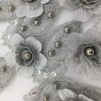 Pegatinas elegantes con bordado de flores, apliques de ropa de poliéster DIY, parches para coser multifuncionales exquisitos, vestido de noche - details 3