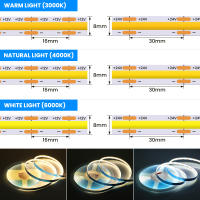 Tira de luces LED COB de alta densidad, 528LED/m, Flexible, FOB, COB, RA90, luz cálida, natural, blanco frío, lineal, regulable, cc 12V, 24V - details 3