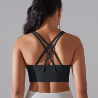 Hamidou-Sujetador de Yoga con espalda cruzada para mujer, ropa interior deportiva absorbente de golpes, correas de hombro cruzadas, Top corto de Fitness, deportes a prueba de golpes - details 23