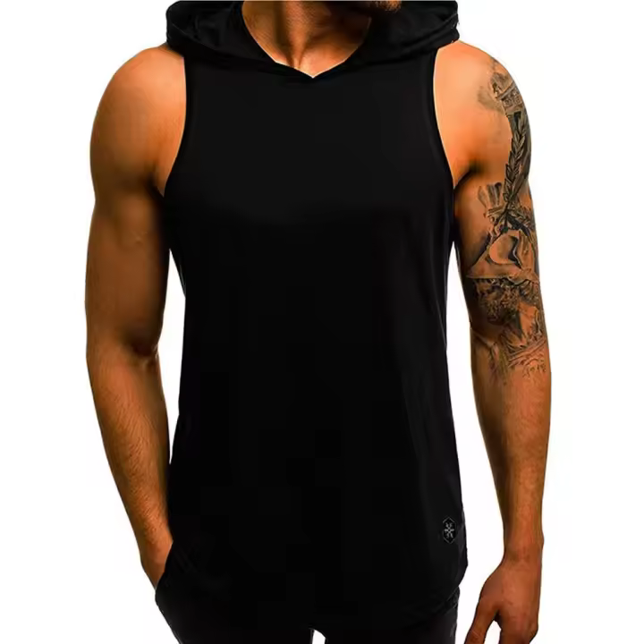 Moda Nueva para Hombres Motociclistas Camiseta sin Mangas con Capucha Joggers de Verano - 1