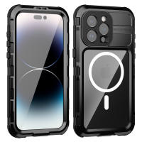 Funda De Silicona A Prueba de Agua IP68 Grado Militar Para iPhone 15 14 Pro Max Plus Deportes Acuario Submarino Escalada Material Aluminio IAOOPOO - details 2