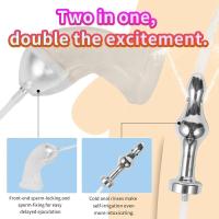 Esclavitud Sexual Irritatio Anal Plug Chastity Cage 2 en 1 estimulan ButtPlug y funda para pene glande masturbación juguetes sexys para hombres - details 1
