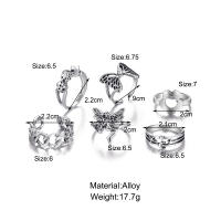 Conjunto de anillos de billar de póker de color plateado Vintage Punk para mujer Anillos de corazón gótico Hip Hop Y2k joyería de regalo masculina de moda coreana - details 9