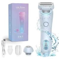 Maquinilla de afeitar eléctrica profesional 2 en 1, afeitadora eléctrica en seco y húmedo, resistente al agua, para depilación de mujer, para Bikini, pierna, brazo, axila - details 4