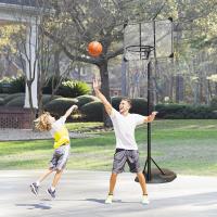 Baloncesto portátil de altura ajustable de 7 pies a 9 pies con tablero transparente de 32 pulgadas y ruedas para jóvenes adultos en interiores y exteriores, 230 cm-280 cm - details 7