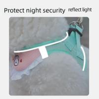 Conjunto de arnés y correa para mascotas a prueba de Escape, diseño de babero, chaleco con cuello para perros transpirable, correa y arnés para mascotas cómoda y ajustable - details 13