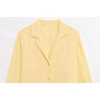 - Conjunto de camisa con botones de lino para mujer a la moda, cintura media elástica, bolsillos laterales, conjunto de dos piezas para mujer - details 6