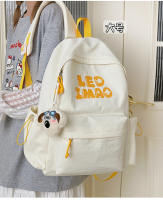 Mochila coreana simple de color sólido con alfabeto para estudiantes, mochila ligera de gran capacidad para viajes, mochila informal versátil - details 26