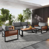 Juego de Exteriores de Jardín Marco de Hierro Galvanizado Mesa de Comedor de 4 Piezas - details 13