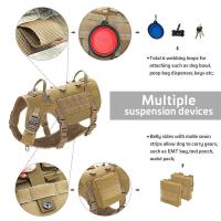 Correas Tácticas Militares Juego de Correa y Collar para Perros Vestido Táctico Grande MOLLE con Bolsas y Bandera - details 5