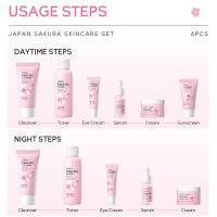 Sakura Skin Care Set 6 piezas Crema facial Suero Limpiador exfoliante Protector solar - details 16