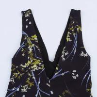 Ropa de mujer europea y americana temperamento moda floral sombreado floral sin mangas cintura falda vestido - details 5