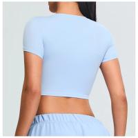 Camiseta corta de manga corta para mujer, camiseta de yoga, camiseta de entrenamiento físico - details 7