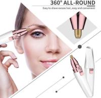 Recortador de cejas, removedor de vello facial recargable por USB, removedor de vello de cejas 2 en 1 con red de afeitadora flotante 3D , para vello facial y cejas,Hoja de Doble Filo Impermeable Fácil de Limpiar - details 4