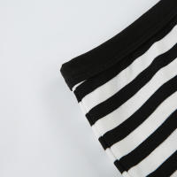 Conjunto de dos piezas de bikini a rayas sexy estilo vacacional americano Lianlianbuwang, top halter y shorts para chica atractiva - details 36