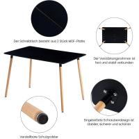 Juego de Mesa de Comedor y Sillas, 1 Mesa Redonda de 80 cm + 4 Sillas Blancas, de Diseño Nórdico - details 60