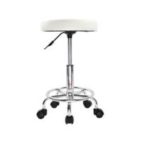 Taburete Redondo de Cuero PU reposapiés Ajuste de Altura Giratorio Medical SPA salón taburetes de Masaje Silla de Trabajo Color Negro - details 5